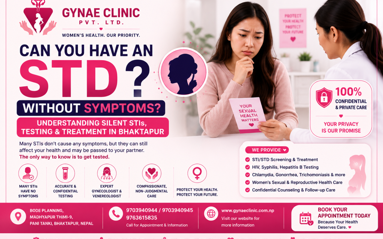 Confidential STI testing and sexual health consultation at Gynae Clinic in Bhaktapur