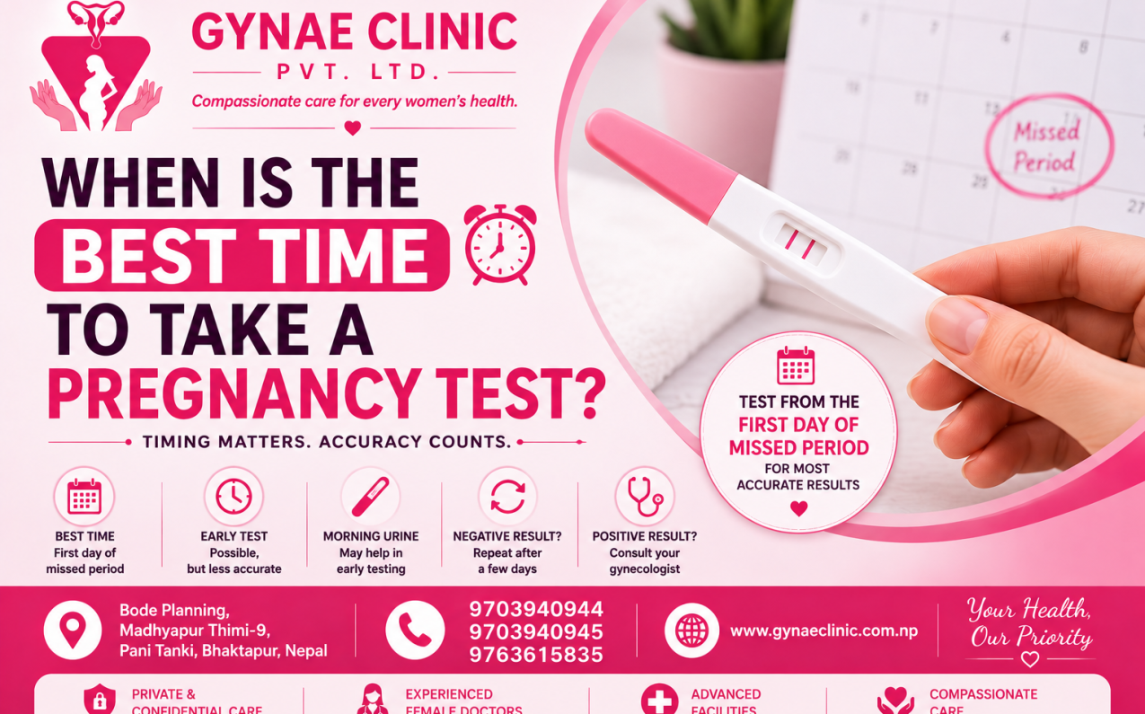 Best time to take a pregnancy test explained by Gynae Clinic Bhaktapur