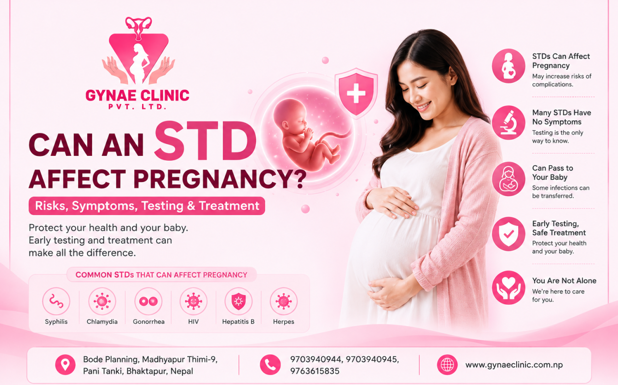 Understanding how sexually transmitted infections can affect pregnancy, newborn health, and why early STI testing and treatment matter at Gynae Clinic Pvt. Ltd., Bhaktapur