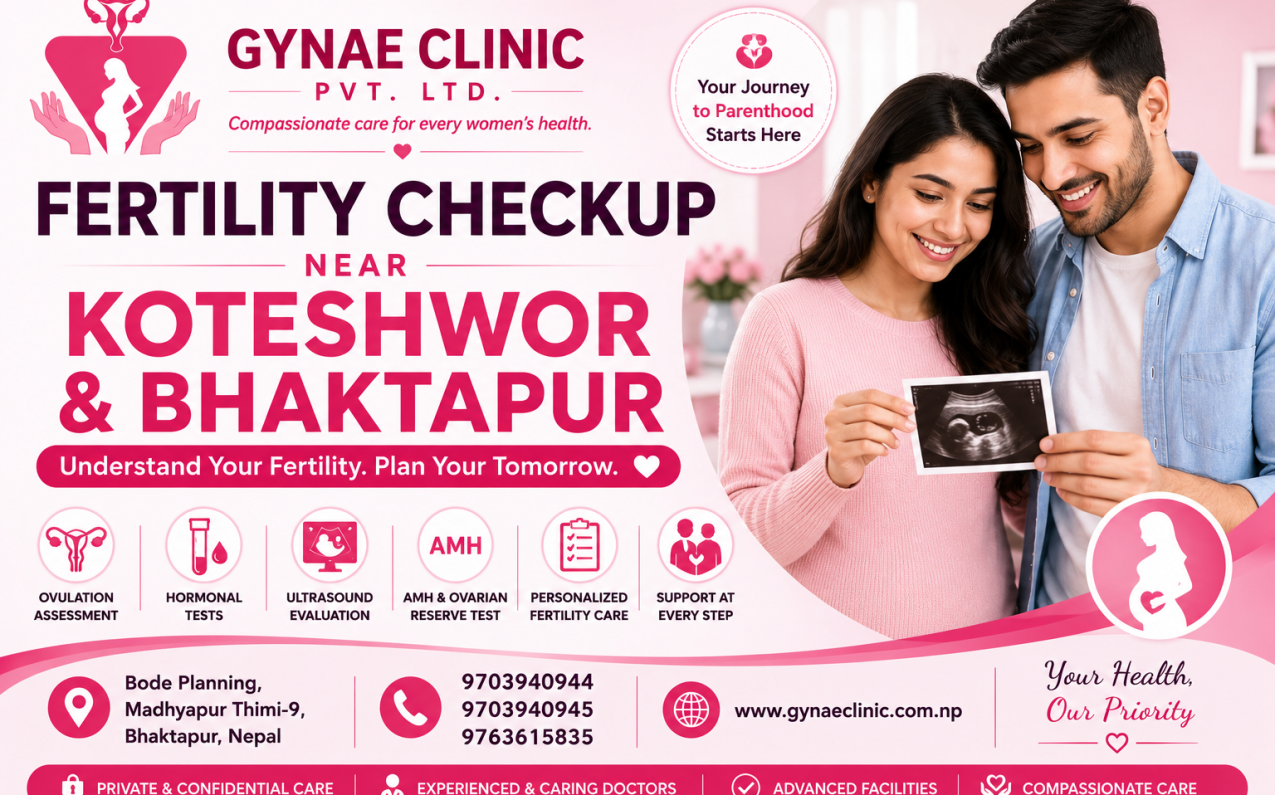 Fertility checkup near Koteshwor and Bhaktapur at Gynae Clinic
