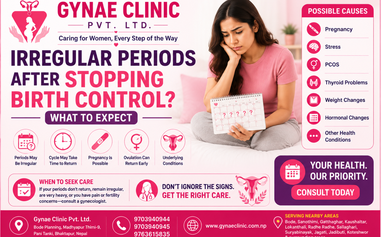 Irregular periods after stopping birth control causes and what to expect in Bhaktapur