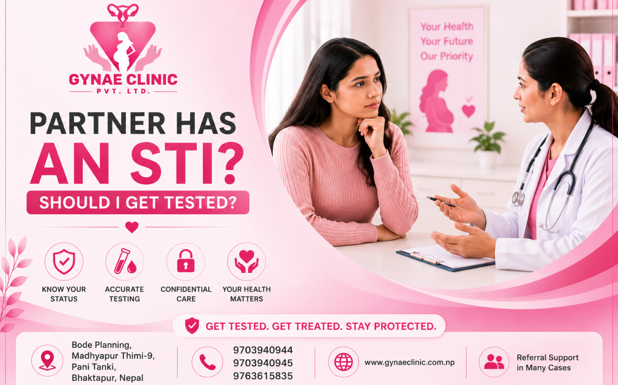 Confidential STI testing consultation for women after partner STI diagnosis in Bhaktapur