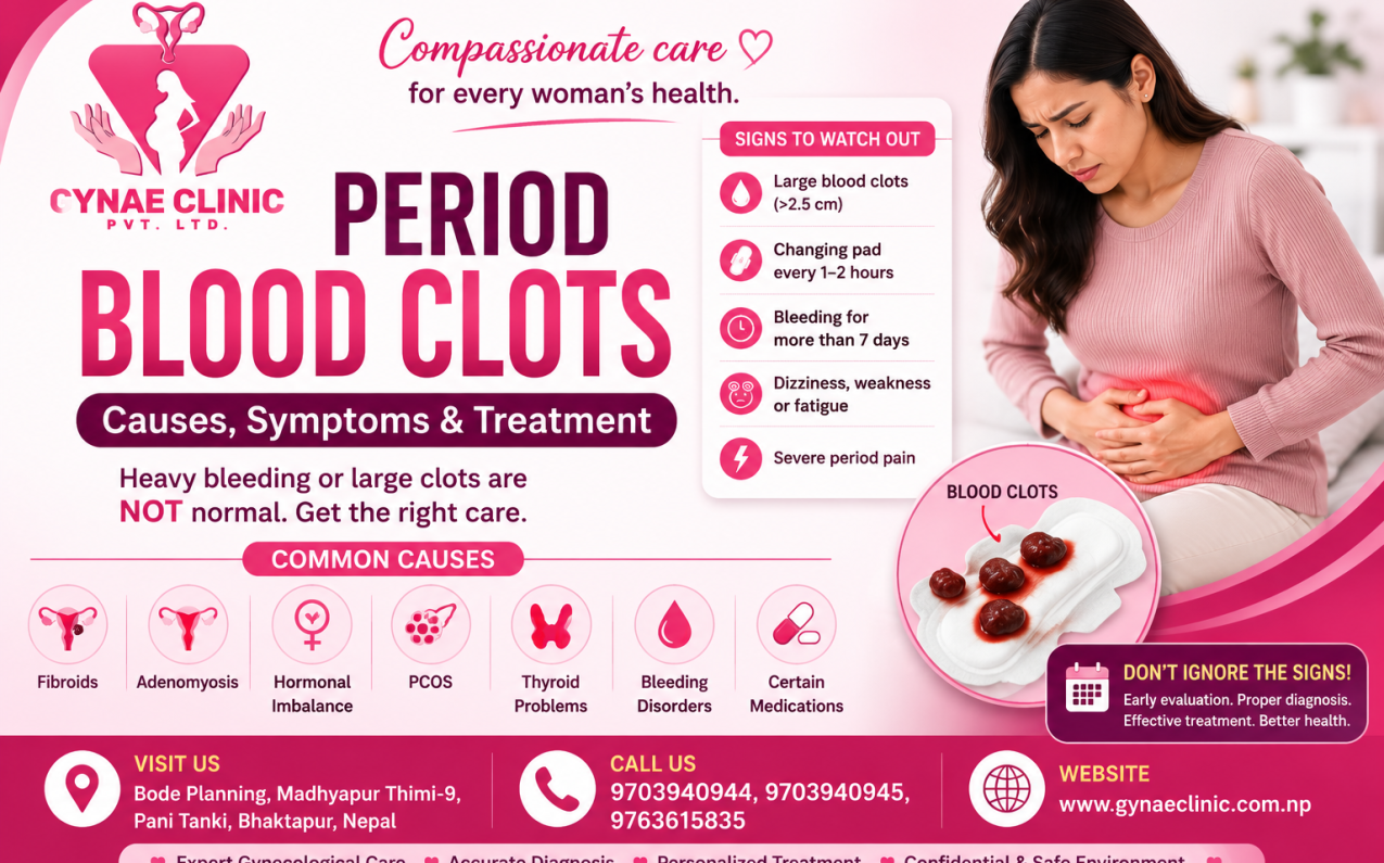 Period blood clots and heavy menstrual bleeding treatment in Bhaktapur