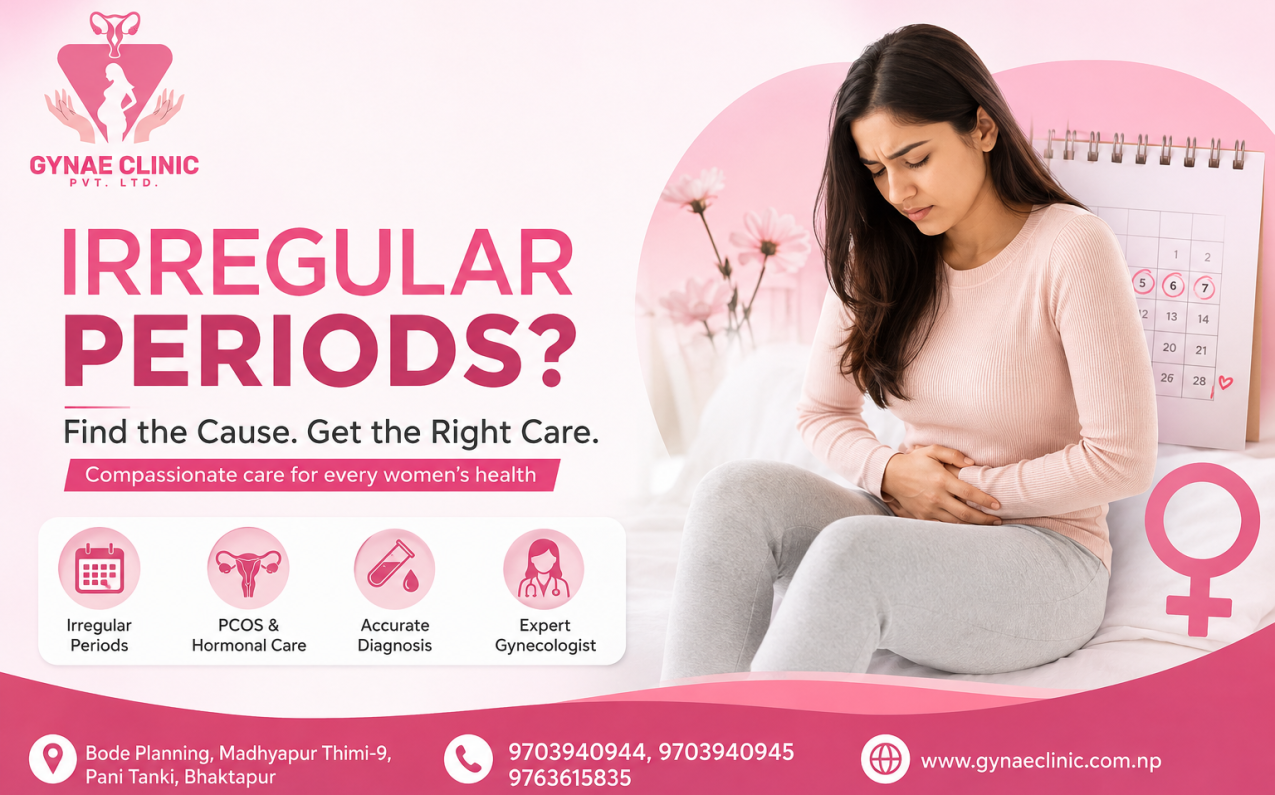 Woman consulting a gynecologist for irregular period treatment in Bhaktapur